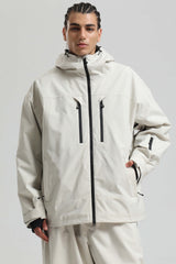 Men's Army Green Multi-Pocket Dual-Vent Waterproof Insulated Snow Jacket