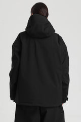 Women's Black Multi-Pocket Dual-Vent Waterproof Insulated Snow Jacket