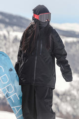 Women's Khaki Multi-Pocket Dual-Vent Waterproof Insulated Snow Jacket