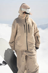 Women's Black Multi-Pocket Dual-Vent Waterproof Insulated Snow Jacket