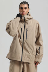 Men's Black Multi-Pocket Dual-Vent Waterproof Insulated Snow Jacket