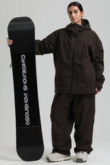 Women's Coffee Multi-Pocket Dual-Vent Waterproof Insulated Snow Jacket