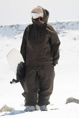 Women's Coffee Multi-Pocket Dual-Vent Waterproof Insulated Snow Jacket