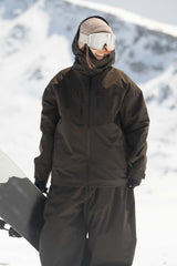 Women's Army Green Multi-Pocket Dual-Vent Waterproof Insulated Snow Jacket