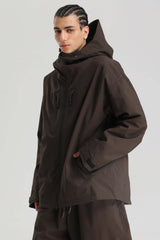 Men's Off White Multi-Pocket Dual-Vent Waterproof Insulated Snow Jacket