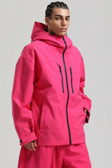 Men's Black Multi-Pocket Dual-Vent Waterproof Insulated Snow Jacket