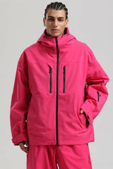 Men's Coffee Multi-Pocket Dual-Vent Waterproof Insulated Snow Jacket