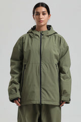 Women's Coffee Fully Sealed Dual-Vent Minimalist Insulated Snow Jacket