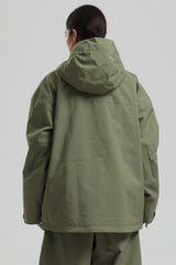 Women's Army Green Fully Sealed Dual-Vent Minimalist Insulated Snow Jacket