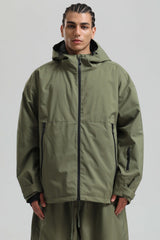 Men's Coffee Fully Sealed Dual-Vent Minimalist Insulated Snow Jacket