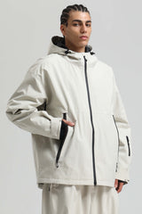 Men's Khaki Fully Sealed Dual-Vent Minimalist Insulated Snow Jacket