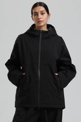 Women's Black Fully Sealed Dual-Vent Minimalist Insulated Snow Jacket