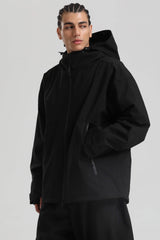 Men's Light Grey Fully Sealed Dual-Vent Minimalist Insulated Snow Jacket