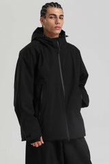 Men's Black Fully Sealed Dual-Vent Minimalist Insulated Snow Jacket