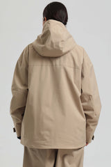 Women's Khaki Fully Sealed Dual-Vent Minimalist Insulated Snow Jacket