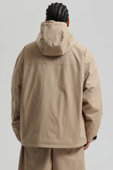 Men's Khaki Fully Sealed Dual-Vent Minimalist Insulated Snow Jacket