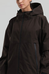 Women's Coffee Fully Sealed Dual-Vent Minimalist Insulated Snow Jacket