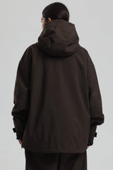 Women's Coffee Fully Sealed Dual-Vent Minimalist Insulated Snow Jacket