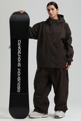 Women's Coffee Fully Sealed Dual-Vent Minimalist Insulated Snow Jacket