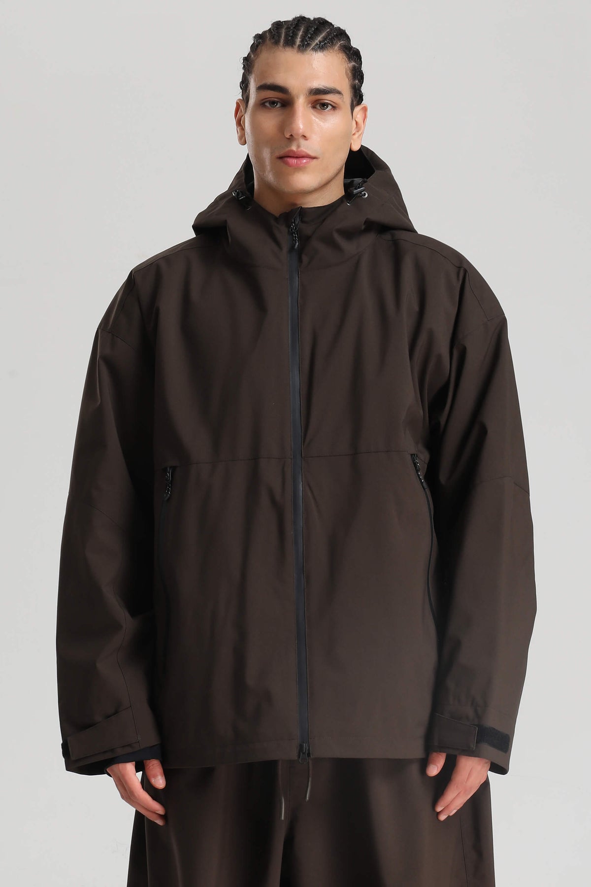 Men's Coffee Fully Sealed Dual-Vent Minimalist Insulated Snow Jacket