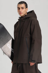 Men's Black Fully Sealed Dual-Vent Minimalist Insulated Snow Jacket