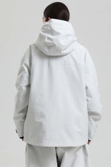 Women's Light Grey Fully Sealed Dual-Vent Minimalist Insulated Snow Jacket