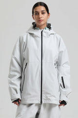 Women's Coffee Fully Sealed Dual-Vent Minimalist Insulated Snow Jacket
