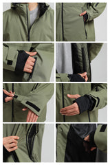 Men's Black Fully Sealed Dual-Vent Minimalist Insulated Snow Jacket