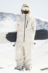 Women's Army Green Contrast-Zip Fully Sealed Waterproof Insulated Snow Jacket