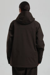 Women's Coffee Contrast-Zip Fully Sealed Waterproof Insulated Snow Jacket