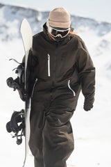 Women's Red Contrast-Zip Fully Sealed Waterproof Insulated Snow Jacket