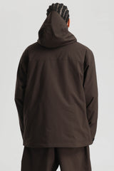 Men's Coffee Contrast-Zip Fully Sealed Waterproof Insulated Snow Jacket