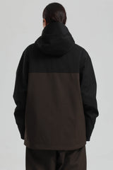 Women's Black & Coffee Face Vent Asym-Zip Waterproof Insulated Snow Jacket