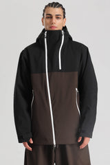 Men's Black Face Vent Asym-Zip Waterproof Insulated Snow Jacket