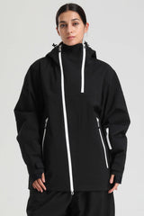 Women's Off White Face Vent Asym-Zip Waterproof Insulated Snow Jacket