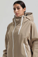 Women's Khaki Face Vent Asym-Zip Waterproof Insulated Snow Jacket