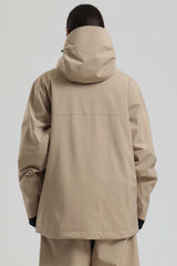 Women's Khaki Face Vent Asym-Zip Waterproof Insulated Snow Jacket