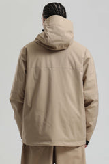 Men's Khaki Face Vent Asym-Zip Waterproof Insulated Snow Jacket