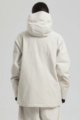 Women's Off White Face Vent Asym-Zip Waterproof Insulated Snow Jacket