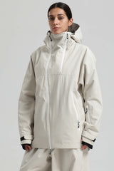 Women's Off White Face Vent Asym-Zip Waterproof Insulated Snow Jacket