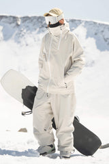 Women's Off White Face Vent Asym-Zip Waterproof Insulated Snow Jacket