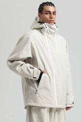 Men's Off White Face Vent Asym-Zip Waterproof Insulated Snow Jacket