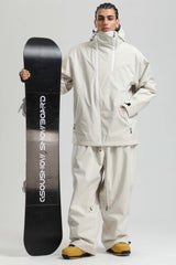 Men's Off White Face Vent Asym-Zip Waterproof Insulated Snow Jacket