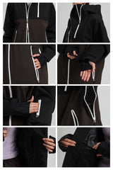 Women's Green & Black Face Vent Asym-Zip Waterproof Insulated Snow Jacket