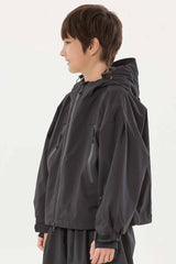 Boy's Off White Detachable Ear Hood Waterproof Insulated Snow Jacket