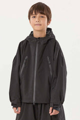 Boy's Black Detachable Ear Hood Waterproof Insulated Snow Jacket