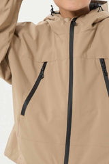 Boy's Khaki Detachable Ear Hood Waterproof Insulated Snow Jacket