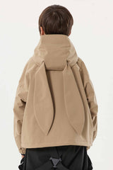 Boy's Khaki Detachable Ear Hood Waterproof Insulated Snow Jacket