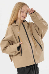 Girl's Lavender Detachable Ear Hood Waterproof Insulated Snow Jacket