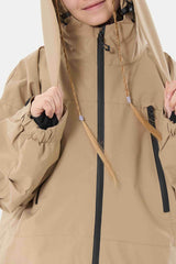 Girl's Khaki Detachable Ear Hood Waterproof Insulated Snow Jacket